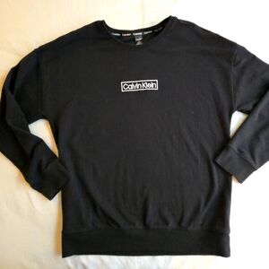 Calvin Klein Sleepwear L Black Logo Sweatshirt